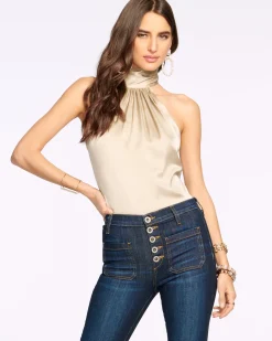 Ramy Brook Lori Silk High Neck Tank Top Online