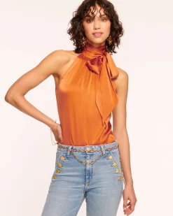 Ramy Brook Lori Silk High Neck Tank Top Online