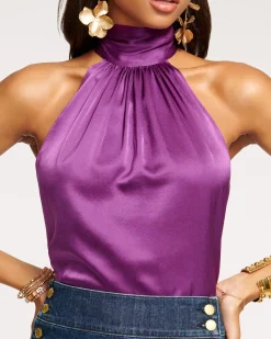 Ramy Brook Lori Silk High Neck Tank Top Online