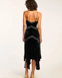 Ramy Brook Louisa Velvet Midi Slip Dress Black Online