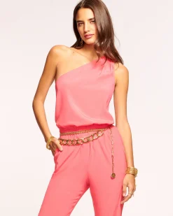 Ramy Brook Lulu One Shoulder Jumpsuit Navy Best