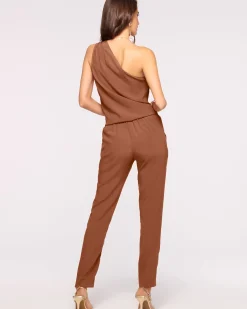Ramy Brook Lulu One Shoulder Jumpsuit Navy Best