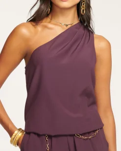 Ramy Brook Lulu One Shoulder Jumpsuit Navy Best