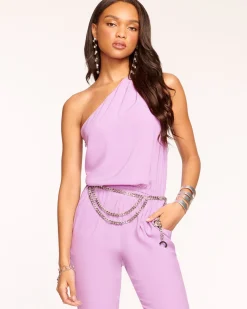 Ramy Brook Lulu One Shoulder Jumpsuit Navy Best