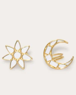 Ramy Brook Lunar Mirrored Ring Set Gold Clearance