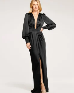 Ramy Brook Madelane Plunging Maxi Dress Black Best