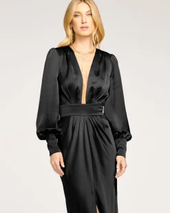 Ramy Brook Madelane Plunging Maxi Dress Black Best
