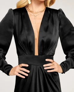 Ramy Brook Madelane Plunging Maxi Dress Black Best