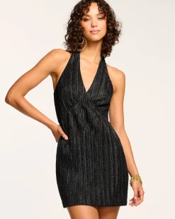 Ramy Brook Madi Sparkle Pleated Mini Dress Blackpleat Sale