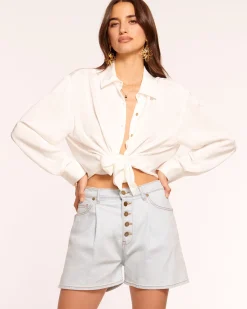 Ramy Brook Matie Relaxed Denim Mini Short Bleachedwash Fashion