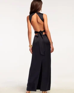 Ramy Brook Milan Open Back Gown Black Hot