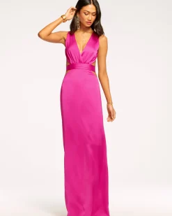Ramy Brook Milan Open Back Gown Black Hot