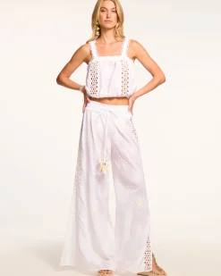 Ramy Brook Milan Wide Leg Coverup Pant Whitefloral Sale