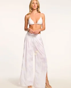Ramy Brook Milan Wide Leg Coverup Pant Whitefloral Sale