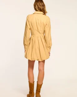 Ramy Brook Naira Cotton Poplin Bubble Mini Dress Burlap Online
