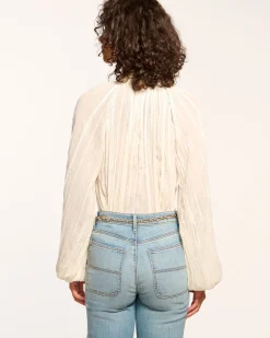 Ramy Brook Nellie Button Down Blouse Ivory Clearance
