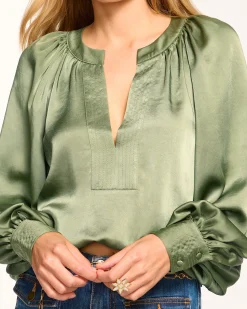 Ramy Brook Nevada Puff Sleeve Blouse Pinotnoir Best