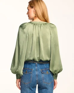 Ramy Brook Nevada Puff Sleeve Blouse Pinotnoir Best