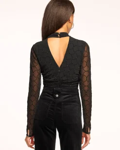 Ramy Brook Opal Embellished Turtleneck Top Blackdiamond Discount