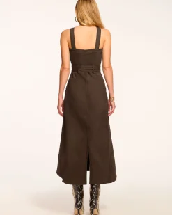 Ramy Brook Pamela Sleeveless Denim Midi Dress Desertbrown Sale