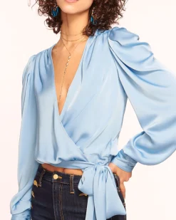 Ramy Brook Pauline Puff Sleeve Blouse Clearance
