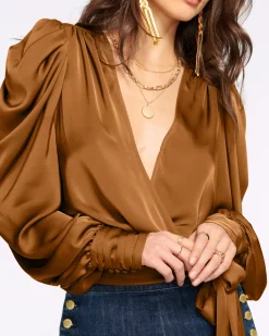 Ramy Brook Pauline Puff Sleeve Blouse Clearance