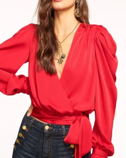 Ramy Brook Pauline Puff Sleeve Blouse Clearance