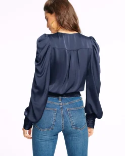 Ramy Brook Pauline Puff Sleeve Blouse Clearance