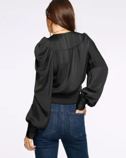 Ramy Brook Pauline Puff Sleeve Blouse Clearance