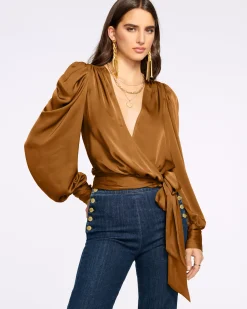 Ramy Brook Pauline Puff Sleeve Blouse Clearance