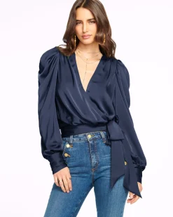 Ramy Brook Pauline Puff Sleeve Blouse Clearance