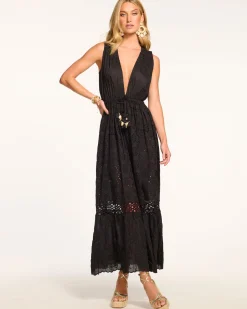 Ramy Brook Paxton Chambray Maxi Coverup Dress Black Online