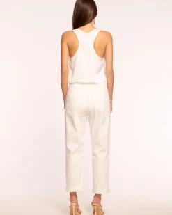 Ramy Brook Pearle Cropped Straight Leg Jean White Discount