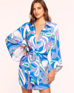 Ramy Brook Penny Bell Sleeve Mini Dress Clearance