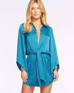 Ramy Brook Penny Bell Sleeve Mini Dress Clearance