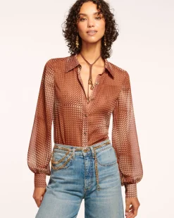 Ramy Brook Polly Button Down Blouse Saddlegeo Hot