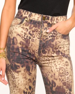 Ramy Brook Printed Tyra High Waisted Flare Jean Leoparddenim Fashion