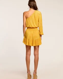 Ramy Brook Raashi One-Shoulder Smocked Mini Dress Daisypleats New