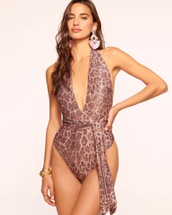 Ramy Brook Raquel V-Neck One Piece Swimsuit Perfectpink Sale