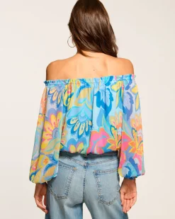 Ramy Brook Rico Off-The-Shoulder Top Watercolorfloral Sale