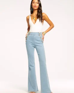Ramy Brook Romee High Waisted Flare Jean Darkwash Discount