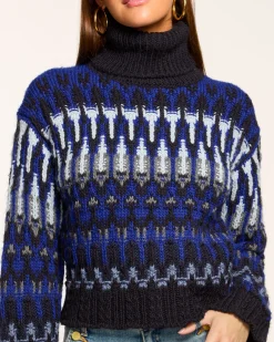 Ramy Brook Rufus Turtleneck Sweater Lapisfairisle Best