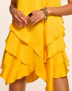 Ramy Brook Shaina Tiered Mini Dress Daisyyellow New