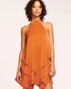 Ramy Brook Shaina Tiered Mini Dress Daisyyellow New