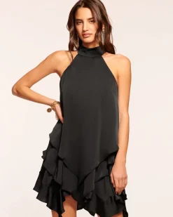 Ramy Brook Shaina Tiered Mini Dress Daisyyellow New