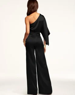 Ramy Brook Simone One-Shoulder Jumpsuit Black Best