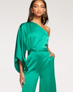 Ramy Brook Simone One-Shoulder Jumpsuit Black Best