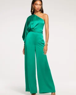 Ramy Brook Simone One-Shoulder Jumpsuit Black Best