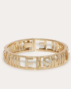 Ramy Brook Smile Bangle Bracelet Gold Hot