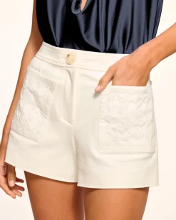 Ramy Brook Tamika Cotton Mini Short Ivory Outlet